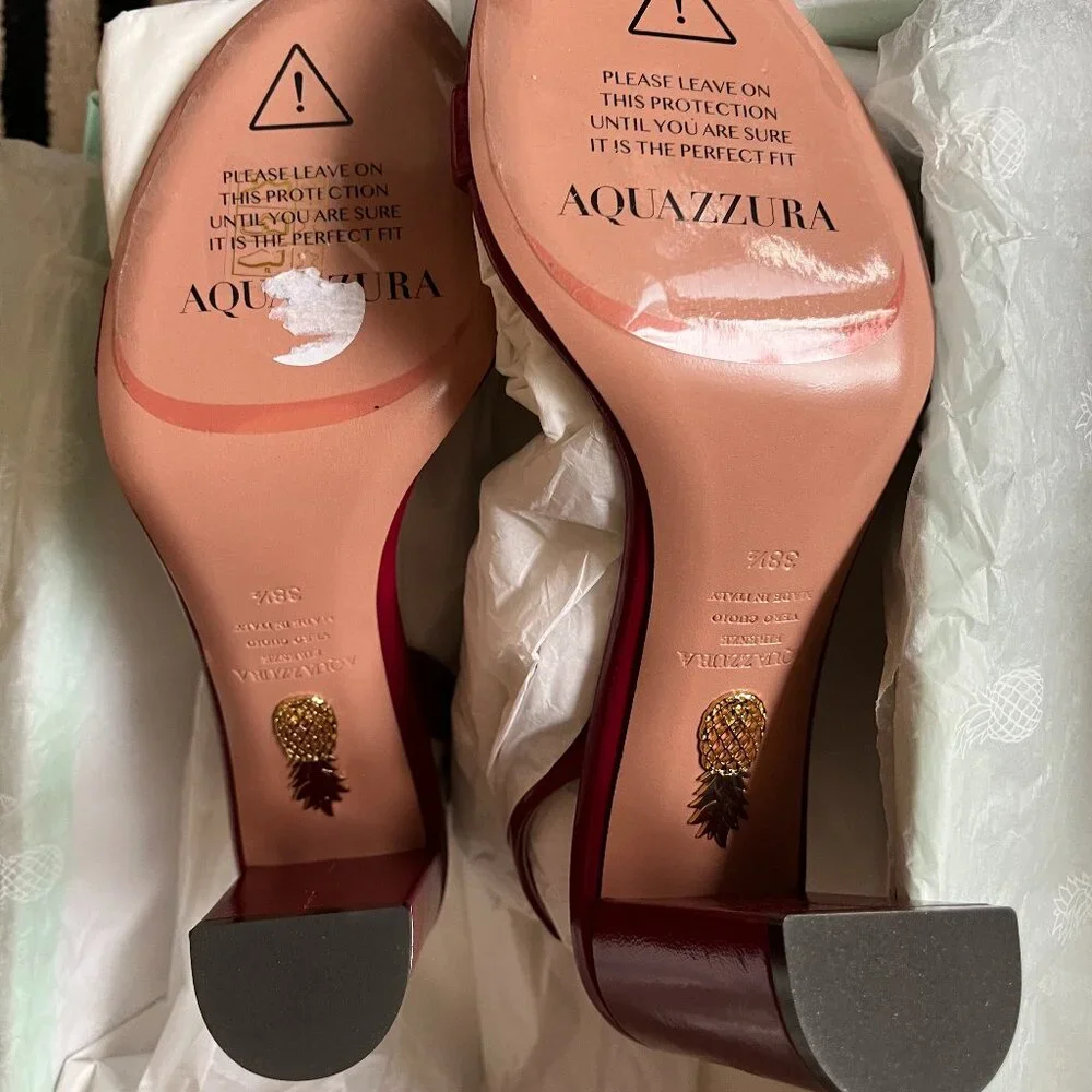 Aquazzura  So Nude 85mm Block Sandal 38.5/8.5 NIB